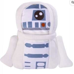 Star Wars R2-D2 Plush Character Toddler Blanket 30” x 40” White NWT